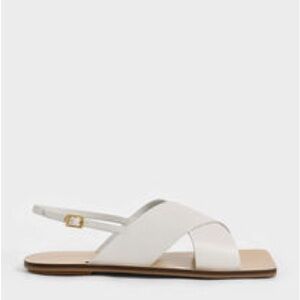 Charles & Keith white cross band sandals
